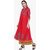 Varkha Fashion Women's Red Checks Long Anarkali Stitched Kurti