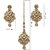 Lucky Jewellery Designer White Color Stone Gold Plating Partywear Necklace Set For Girls & Women