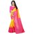 Aaliyah Bhagalpuri Silk Pink and Yellow Saree along with Pink Enroderied Silk Blouse piece