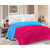 All Seasons 120 GSM Single Bed Comfortor Sky Blue & Dark Pink Color