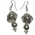 Beadworks Metal Glam Earrings in Silver Finish