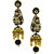 Anuradha Art Black & White Colour Studded Beads Styled Wonderful Traditional Earrings For Women/Girls