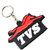 Faynci TVS Inspired Single Sided Stylish Silicone  Black/Red/White Key Chain