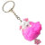 Faynci Love Pink Cute Doll Key Chain with Pink Twin Heart Shape with Diamond for Fashion Lover