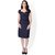 Yaadleen Rayon Black Fit And Flare Dress