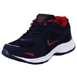 red colour running shoes