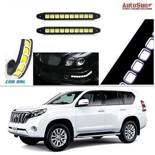 *Round DRL 4 LED Daytime Running Lights Units Bumper Grille Universal White 70mm