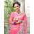 Meia Pink Georgette Block Print Saree With Blouse