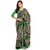 Meia Green and Black Georgette Block Print Saree With Blouse