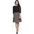 TuffStars Upper Solid and Bottom Printed 34th Sleeve Dress