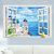 Galaxy Comfort 3D Beautiful Window PVC Vinyl Multicolour Wall Sticker