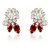 Oviya Gold Plated Red Statement Earrings with Crystal for Women