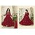 Salwar Soul Georgette Red Flower Printed Long Anarkali Embroidered Semi-Stitched Suit For Women