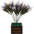 Adaspo Artificial Plant with Lilac Purple & White Flower in Natural Wooden pot(21 cm)