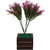 Adaspo Artificial Plant with Magenta & White Flower in Natural Wooden pot(21 cm)
