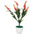 Adaspo Artificial Plant Plant with Kakiro Orange flowers in Melamine Fancy Round White Pot (42 cm)