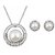 RM Jewellers 92.5 Sterling Silver American Diamond Glamorous Pendant Set For Women ( RMJPS88812 )