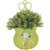 Adaspo Artificial Flower Plant With Chartreuse green  yellow Leaves in Melamine Fancy Hanging Green Pot (25 cm)