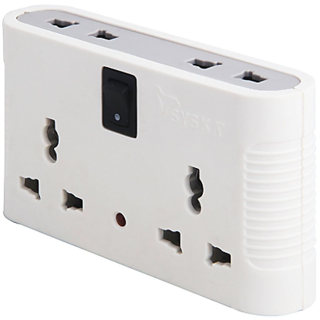 Buy Syska 4 Way Power Plug Adapter (Pack of 1, White) Online @ ₹500 ...