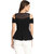 Aashish Garments Black Plain Round Neck Cold Shoulder Peplum Top