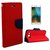 Brand Fuson Luxury Mercury Magnetic Lock Diary Wallet Style Flip Cover Case for Samsung Galaxy J7- Red