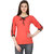 Jollify Orange Polyester Sleeve Cut with Bandage Top For Women
