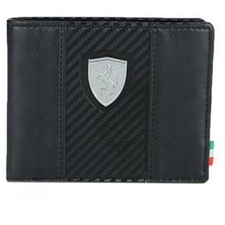 Puma Men Black Artificial Leather Wallet 4 Card Slots