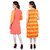 Meia combo pack of fresh peach and yellow coloured printed cotton kurtis