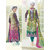 Shruti Cretion Women's Multicolor Embroidered Semi- Stitched Cotton Dress Material