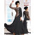 Shruti Cretion Women's Black Embroidered Semi- Stitched Georgette Dress Material
