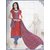 Shruti Cretion Women's Red Embroidered Semi- Stitched Cotton Dress Material