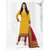 Shruti Cretion Women's Yellow Embroidered Semi- Stitched Cotton Cotton Dress Material