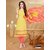 Shruti Cretion Women's Yellow Embroidered Semi- Stitched Net Dress Material