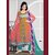 Shruti Cretion Women's Brown Embroidered Semi- Stitched Georgette Dress Material