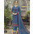 Shruti Cretion Women's Blue Embroidered Semi- Stitched Cotton Dress Material