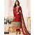 Shruti Cretion Women's Red Embroidered Semi- Stitched crepe Dress Material