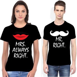 Buy Ilyk Mr.Right And Mrs.Always Right Couple T-shirts Combo Online ...
