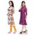 Meia combo pack of floral printed and gold printed straight cut cotton kurtis