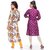 Meia combo pack of floral printed and gold printed straight cut cotton kurtis