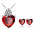 RM Jewellers 92.5 Sterling Silver American Diamond Best Heart Pendant Set For Women ( RMJPS88819 )