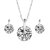 RM Jewellers 92.5 Sterling Silver American Diamond Solitaire Pendant Set For Women ( RMJPS88822 )