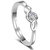 Om Jewells Rhodium Plated Adjustable CZ Solitaire Finger Rings Crafted  for Girls and Women FR1000914WHT