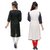 Meia combo pack of black and offwhite kurtis with a dash of orange
