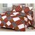 Bright  Vibrant Orange Geometric Design printed Cotton Double Bed Sheet with pillow covers (Set of 3)