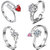 Om Jewells CZ Jewellery Combo of 4 Charismatic Adjustable Solitaire Finger Rings Designed for Girls and Women CO1000117