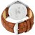 Espoir Round Dail Orange Leather StrapMens Quartz Watch For Men