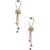 Dynamic Gold Plated Flower Shape Long Chain and small Diamond  Studded Earrings (Dynamic-003)