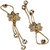 Dynamic Gold Plated Flower Shape Long Chain and small Diamond  Studded Earrings (Dynamic-003)