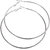 Fashion Women Girls Alloy Smooth Big Large Round Hoop Earrings 75mm Silver Color