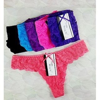 Multicolor Embroidered Soft Lace Panties